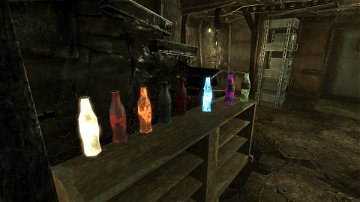The various unique Nuka-Cola variants available through the quest Nuka Mixer.